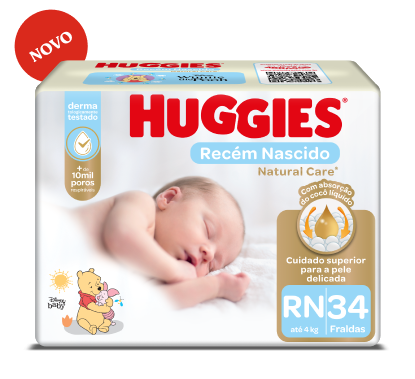 Nova fralda Natural Care Huggies